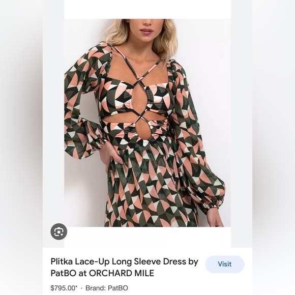 PatBO Beautiful Plitka lace-up dress, Size XL - Picture 4 of 10